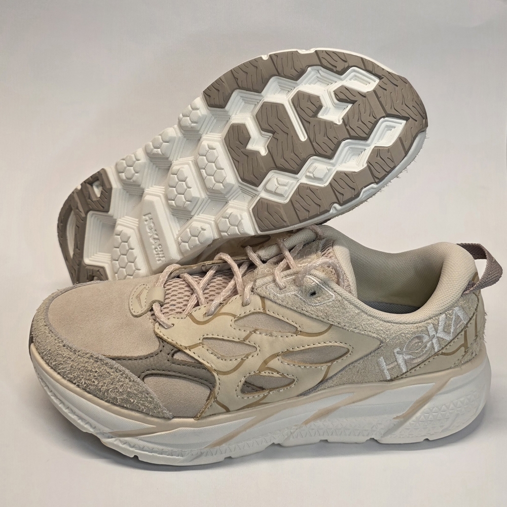 New  Hoka One One U Clifton L Suede TP Oak/Sand/Alabaster Men's Size  12 - Picture 11 of 13